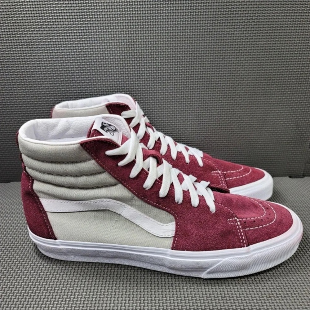 Maroon/grey/white Vans mens 10.5